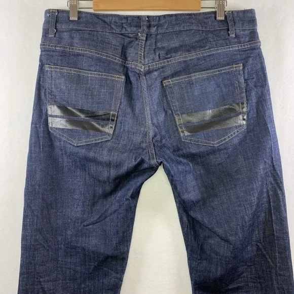 Five Four x Mark McNairy Mens Designer Jeans 34 Dark Straight Leg Streetwear - Picture 2 of 14